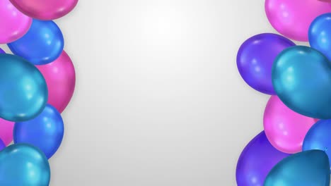 animación 3d abstracta de globos multicolores que vuelan en el fondo blanco del canal alfa del bucle.