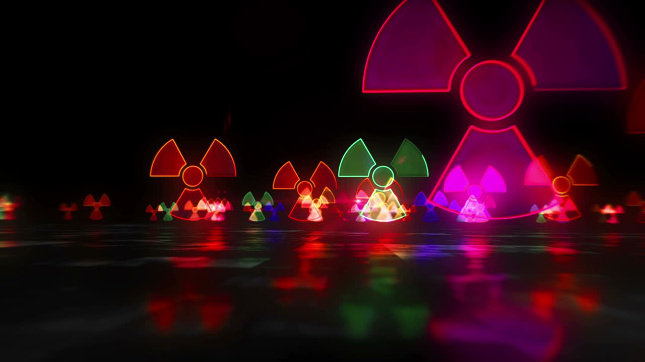 핵 경고 기호 추상 루프 가능한 애니메이션