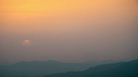 sun setting over seoul south korea