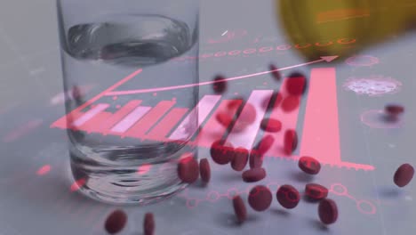 coronavirus digital interface against pills falling out of medication container