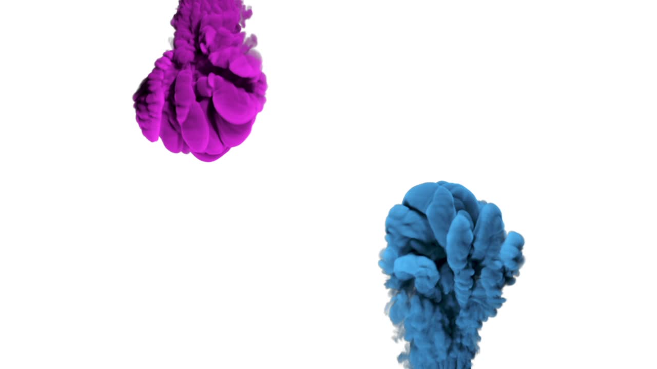 Colorful Ink Clouds on White Background