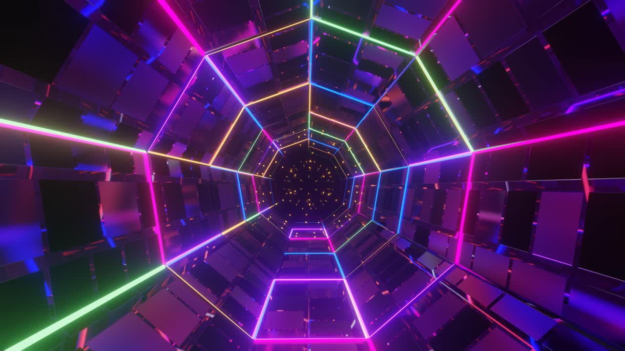 네온 기하학 터널