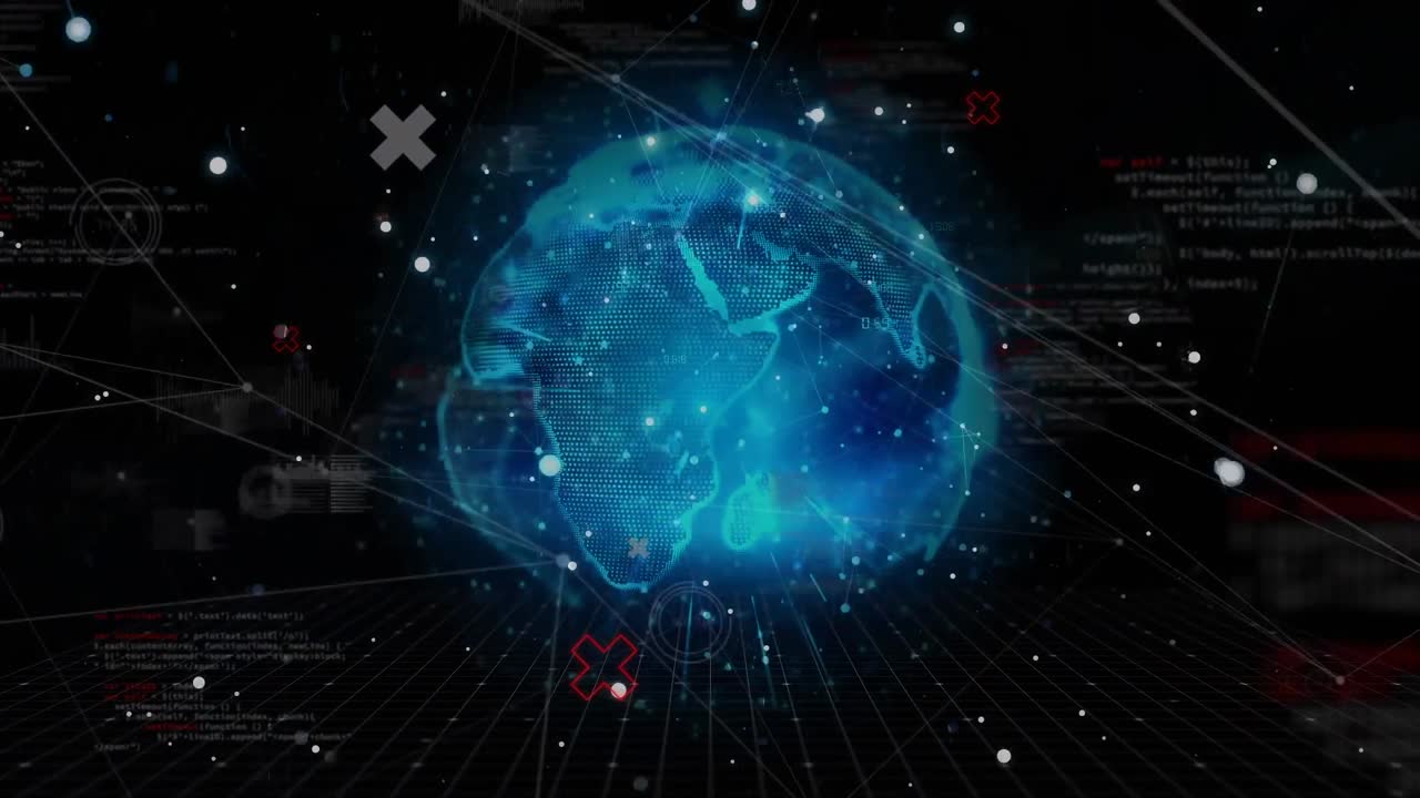 데이터 프로세싱에 대한 지구의 애니메이션