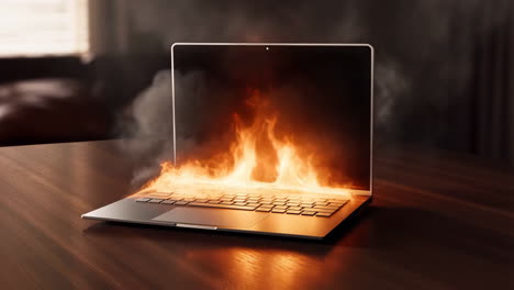 laptop on fire: overheating and malfunction