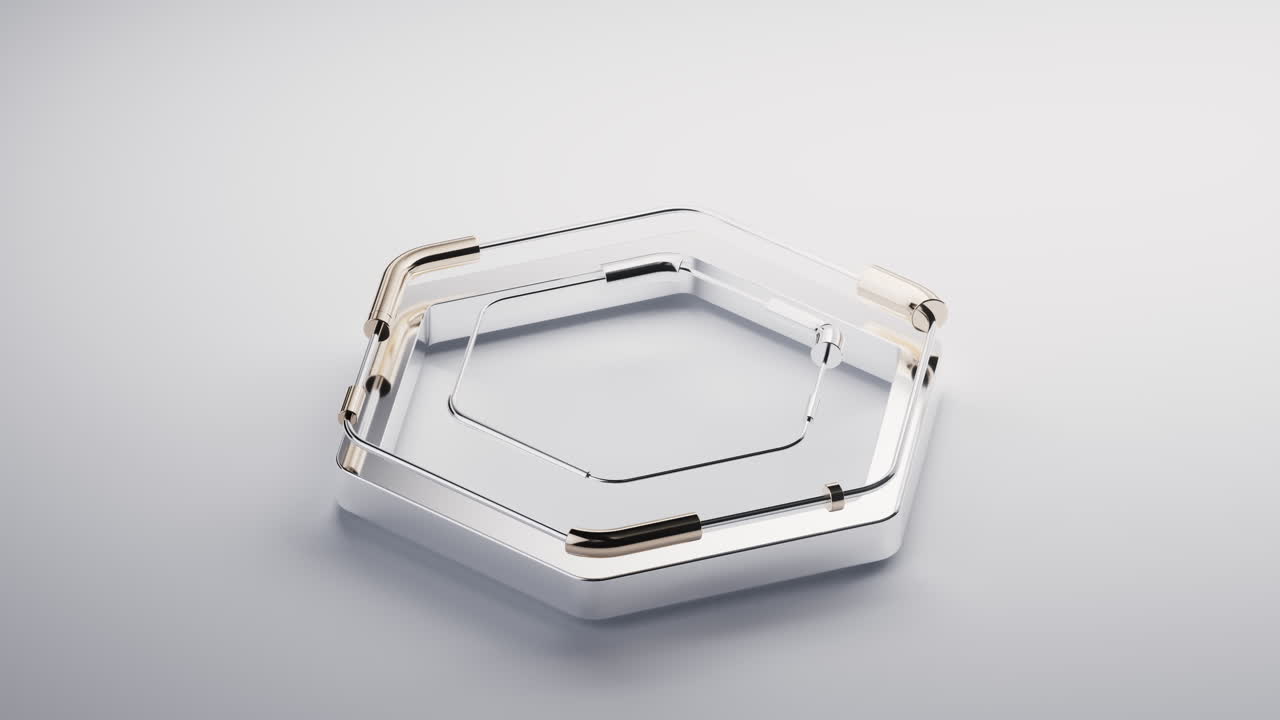 Financial coins on futuristic hexagon stage, 3d rendering