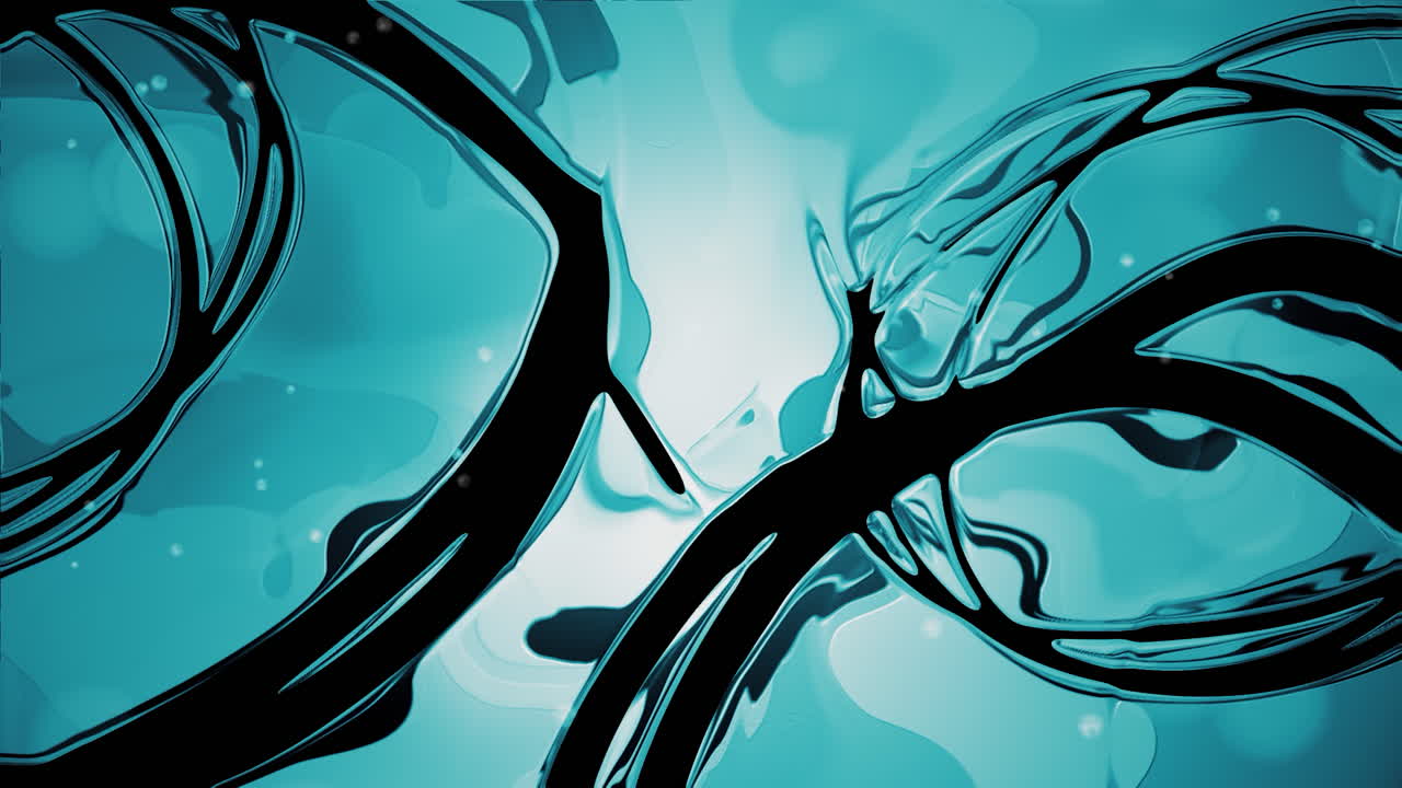 Abstract Teal and Black Fluid Motion Background