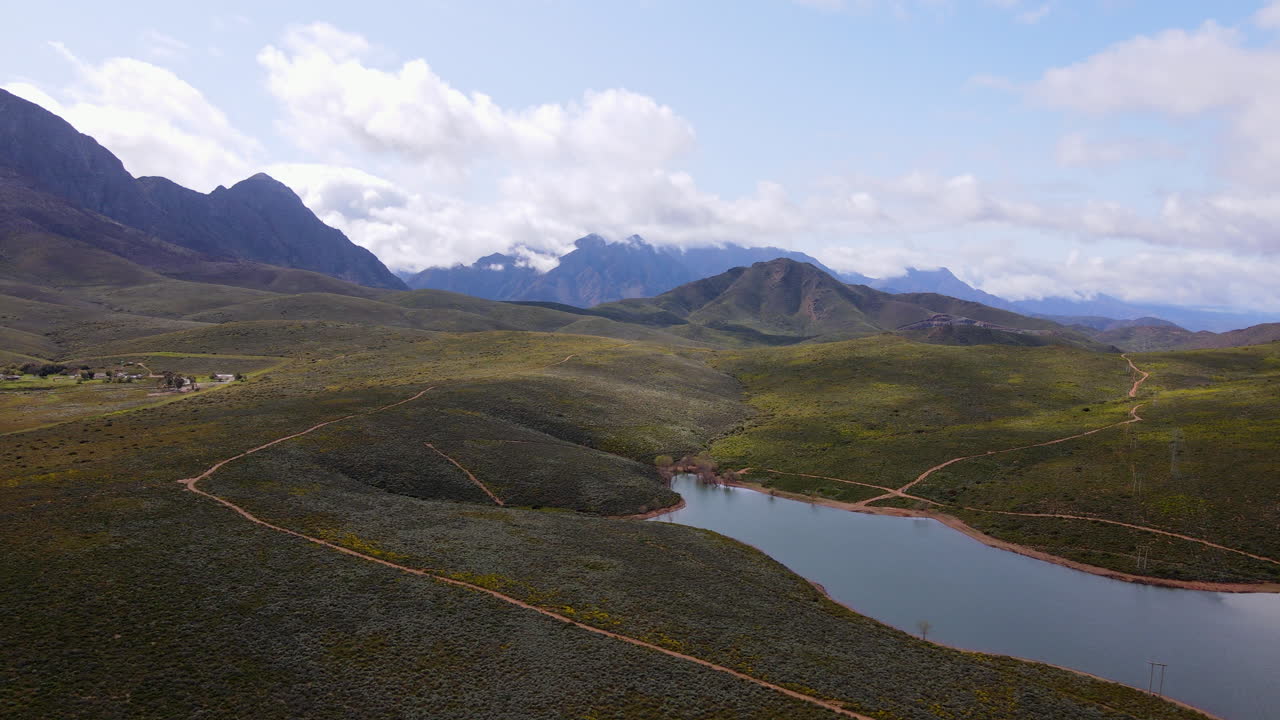 Panoramic aerial view over Foreldam in Worcester and half-desert biome
