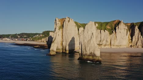 stunning aerial view of étretat cliffs, france