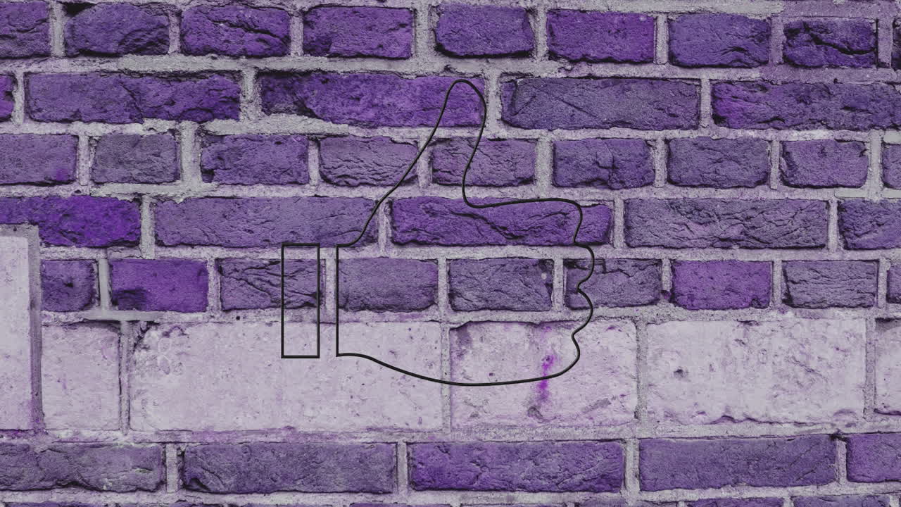 벽돌 벽 4k에 네온 표지판을 내려 놓습니다.