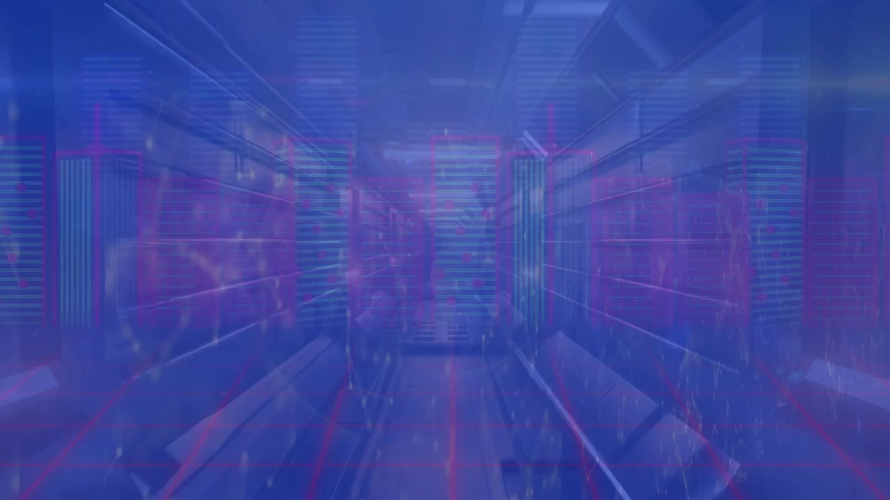 Animation of shapes over digital tunnel