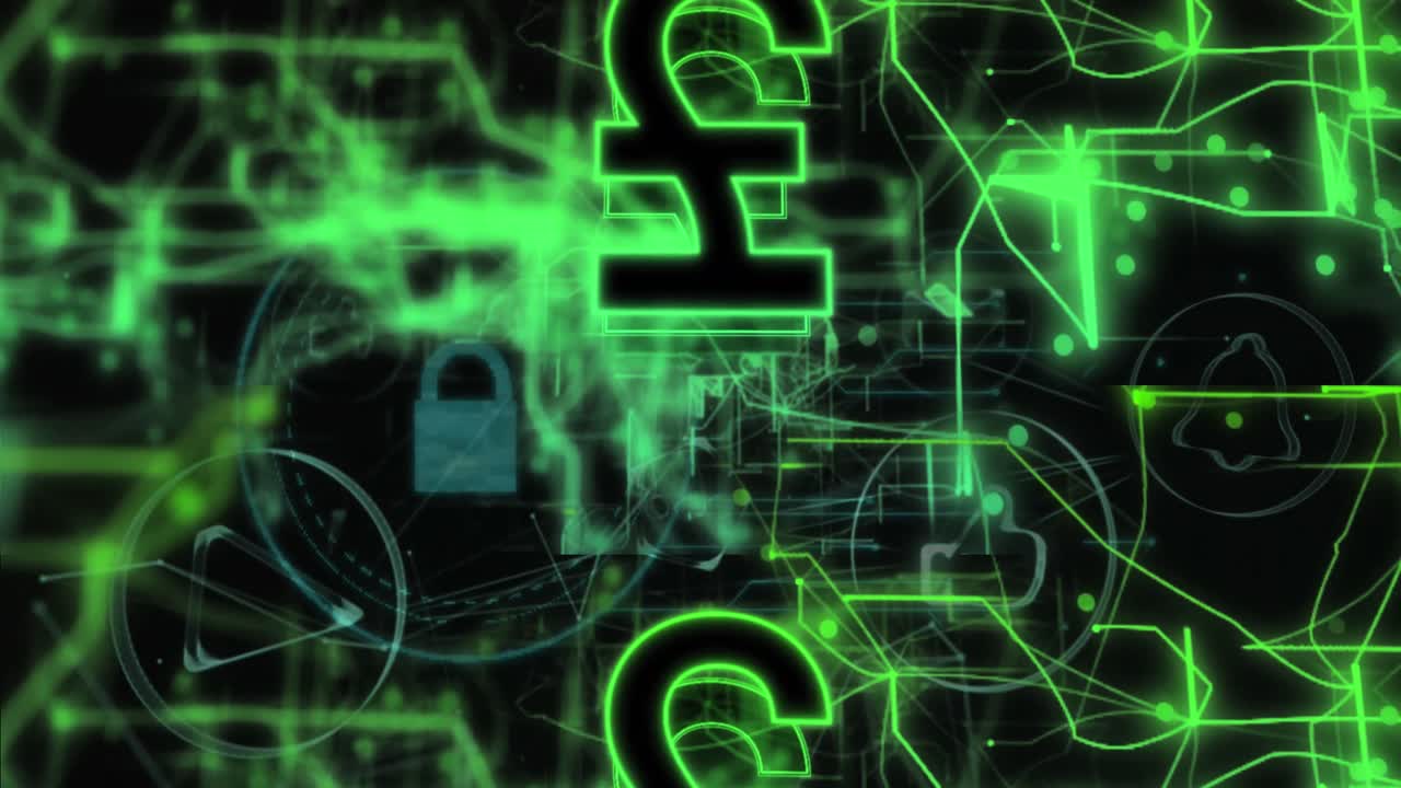 animación de la libra esterlina cantando sobre el procesamiento de datos