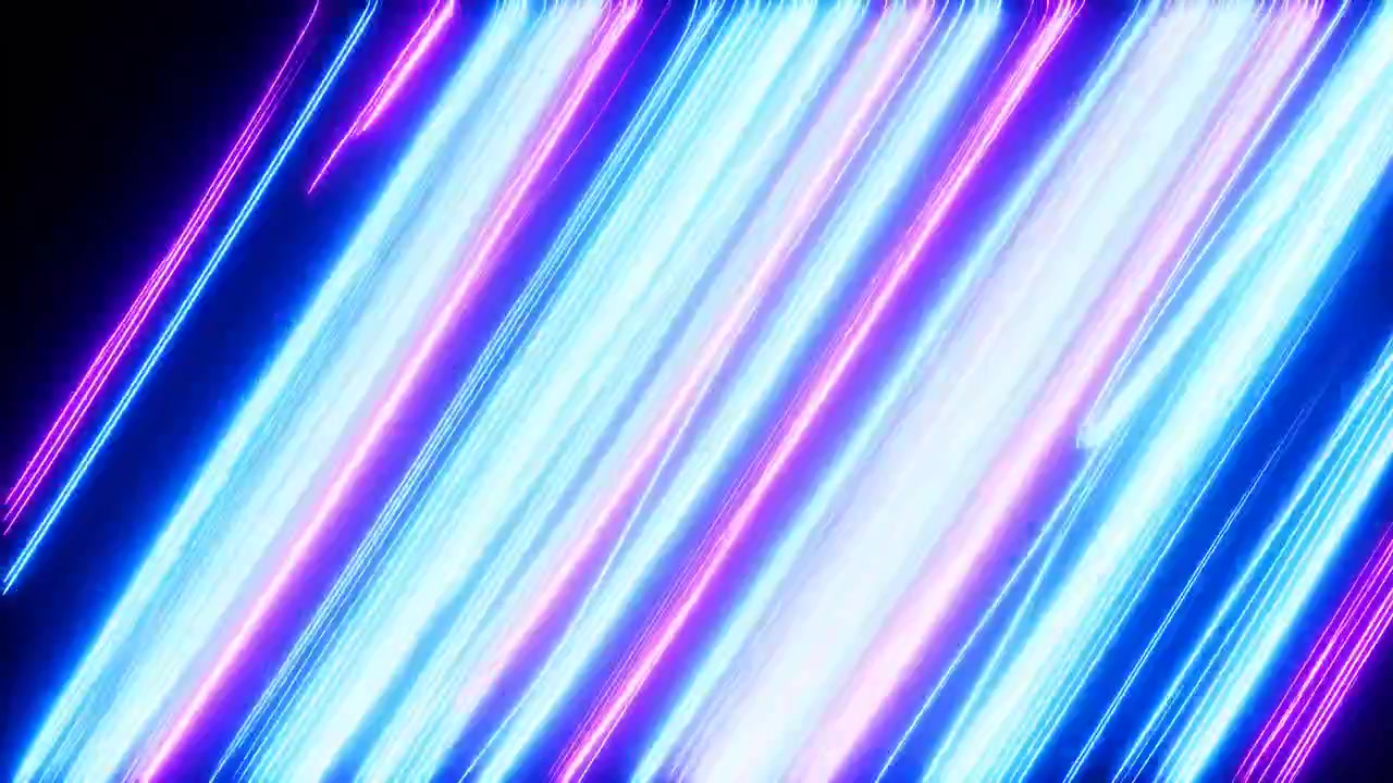 Diagonal Neon Light Streaks In Motion, Vibrant Blue And Pink Beams Sweeping Across Black Background,