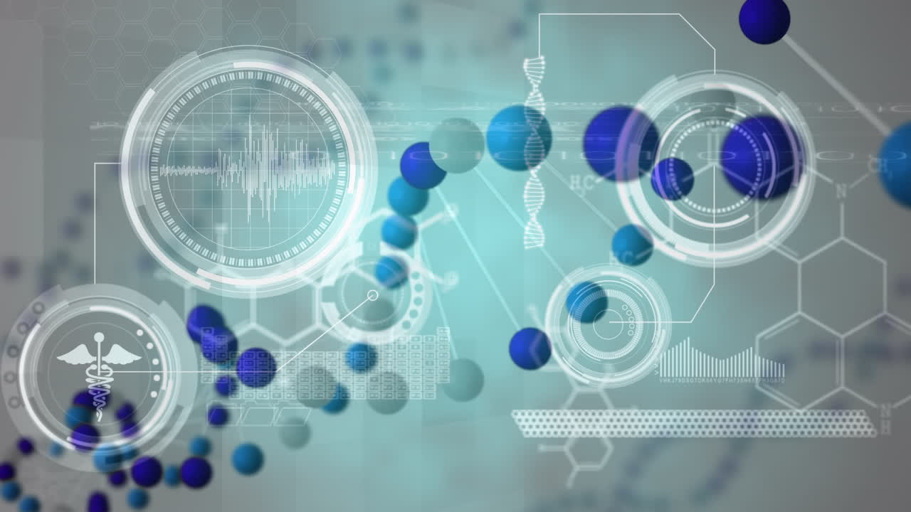 dna 가닥 스핀링과 데이터 처리 애니메이션