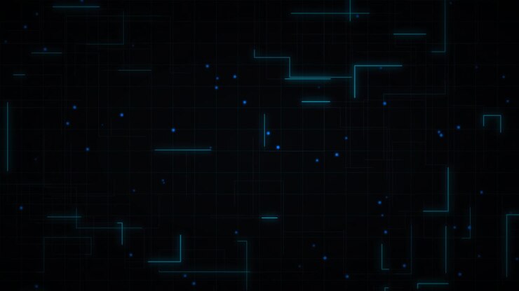 Abstract Digital Network Background with Glowing Blue Lines and Particles