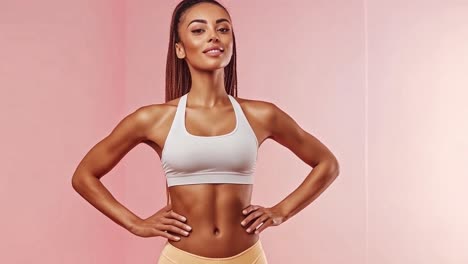 fit woman in sports bra posing
