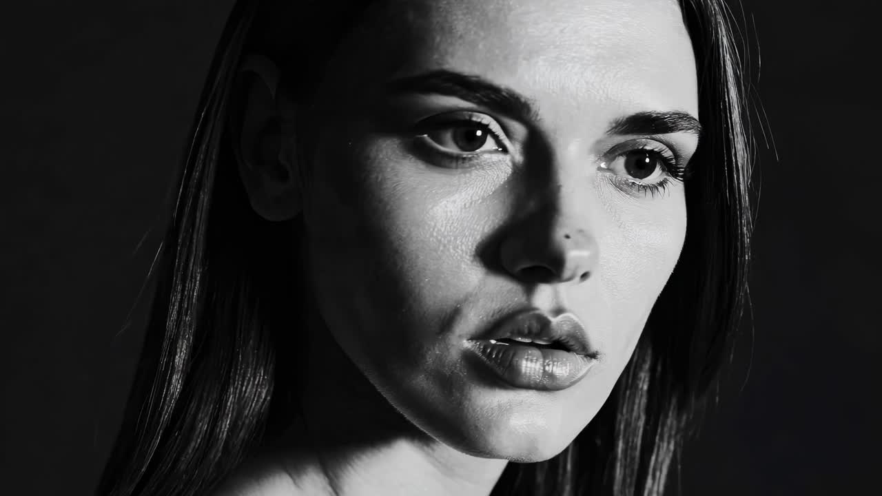 монохромный портрет женщины