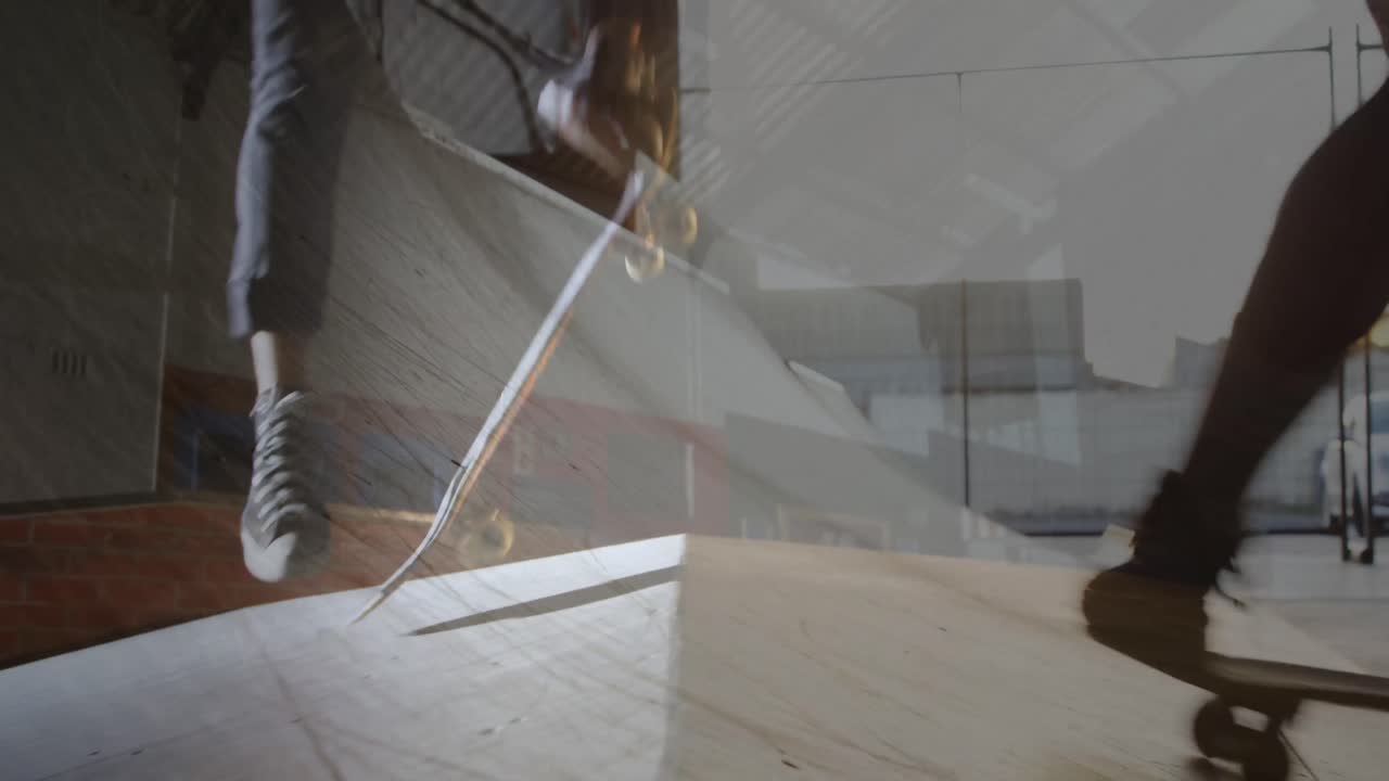 백인 남자 스케이트보딩의 애니메이션 백인 남자 스케이트보딩