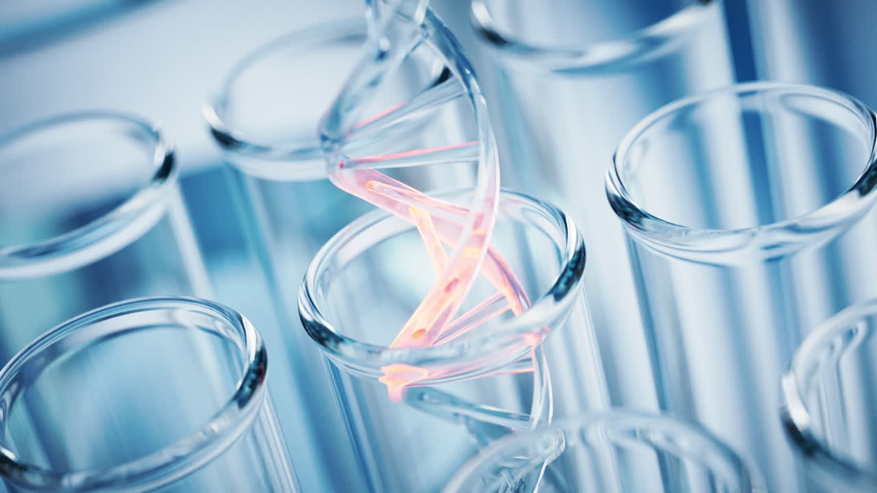 실험실에서 화학적 유리 용품, 3d 렌더링