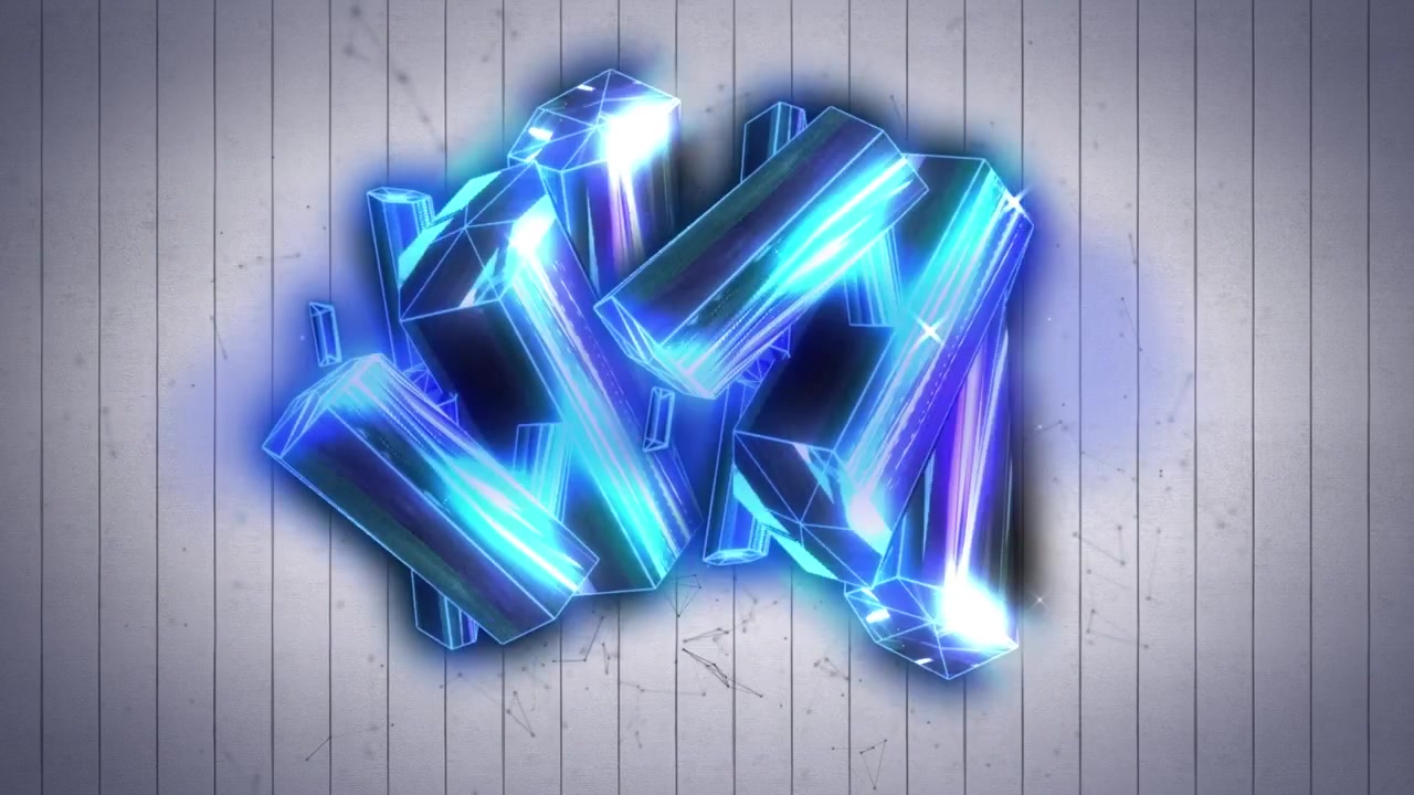 Forme Geometriche Astratte Blu Neon che si Formano e si Dissolvono