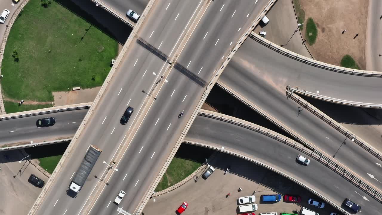 Traffic flow on roads in Accra Ghana during daylight