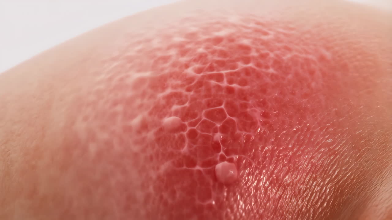 Close-up of Sunburn or Skin Irritation