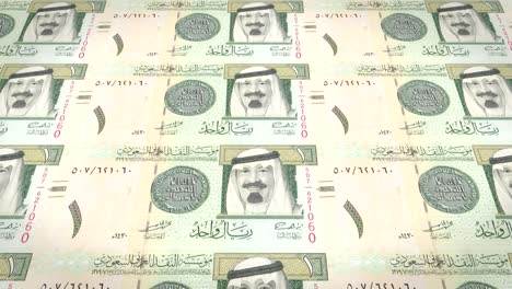 banknotes of fifty saudi riyals of saudi arabia, cash money, loop
