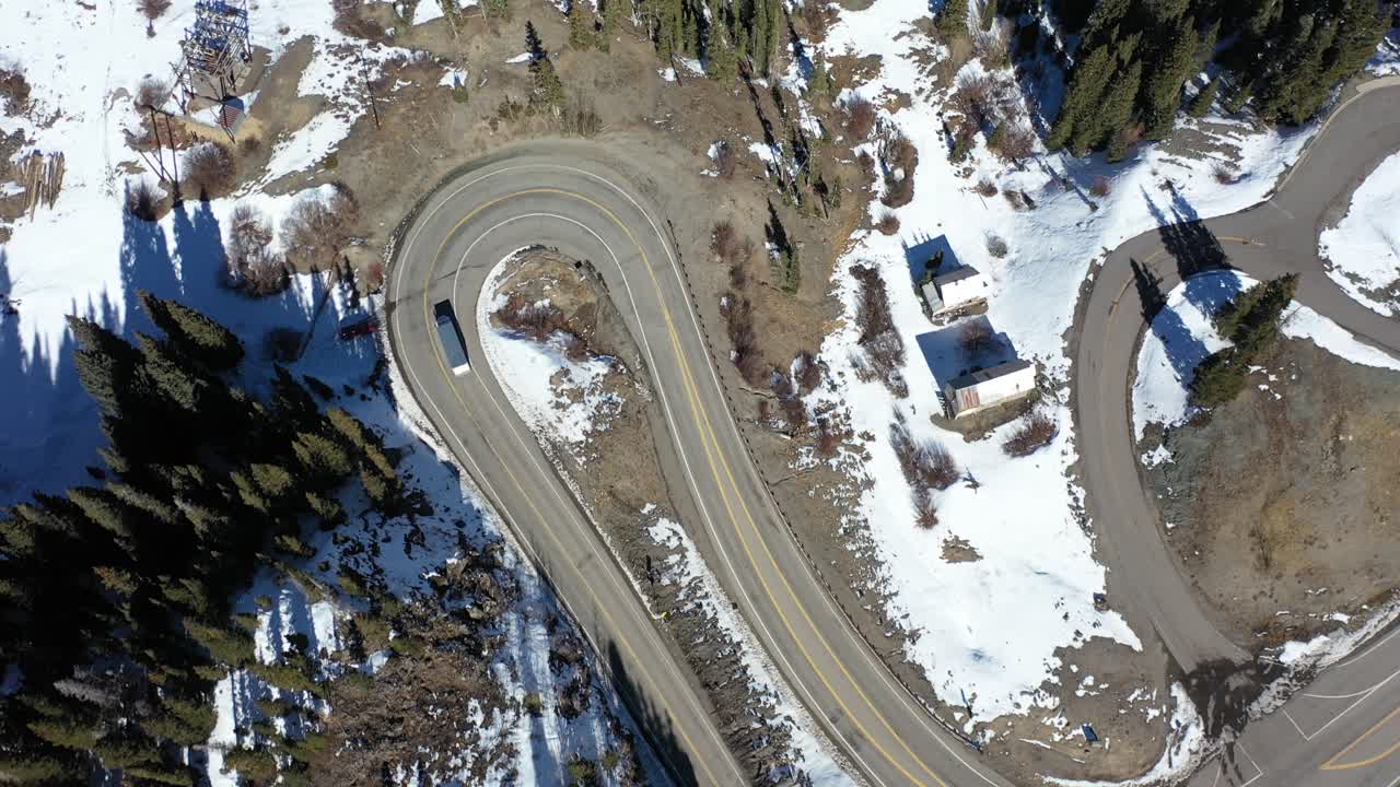4K Aerial Bx Truck on S Curve