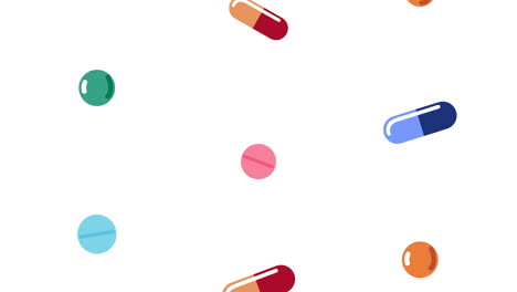 pharmacy drugs capsules and pills animation