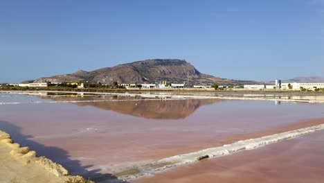 saline of paceco salt pans italian nature reserve in province of trapani. panning