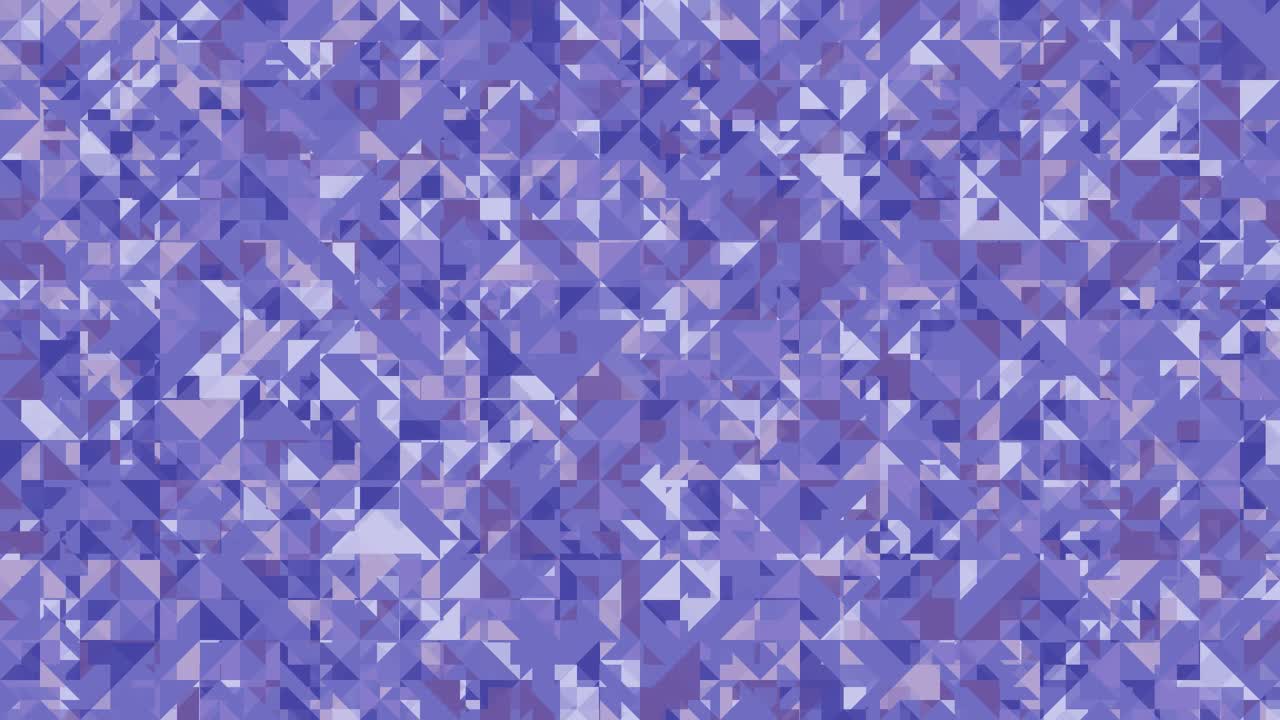 Geometric loopable mosaic pattern background in purple hues, shifting triangular shapes, abstract digital design