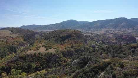 A-beautiful-pan-over-Dear-Creek-Canyon,-Littleton,-CO