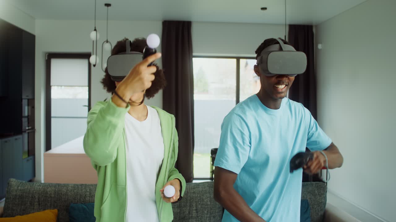 Couple Enjoys Virtual Reality Gaming at Home