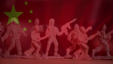 Animation-Der-Flagge-Chinas-über-Spielzeugsoldaten
