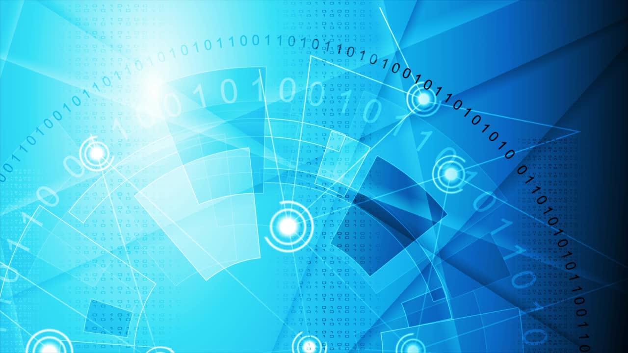 블루 테크놀로지 추상 비디오 애니메이션