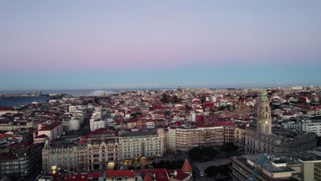 Drone-Shot-of-Câmara-Municipal-do-Porto,-Porto's-City-Hall-located-in-the-city-center