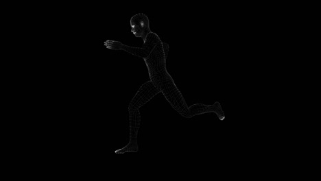holograma humano corriendo. concepto médico y tecnológico