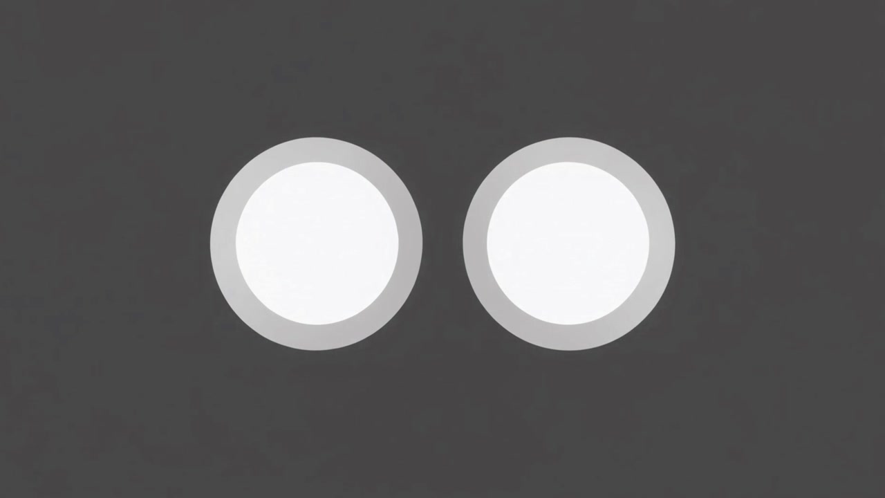 Abstrakt animation af ekspanderende blå bjælke og hvide cirkler