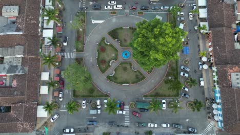 Central park of the andean town of Marsella in the department of Risaralda in the Colombian Coffee Triangle