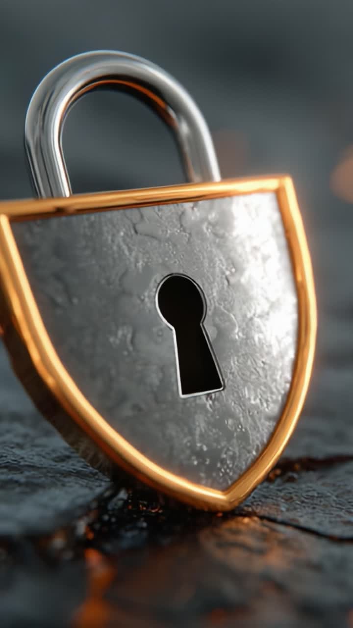 A Close-Up Perspective of an Elaborate Shield Lock Symbolizing Security and Protection, Crafted with Precision and Featuring a Distinctive Keyhole Design