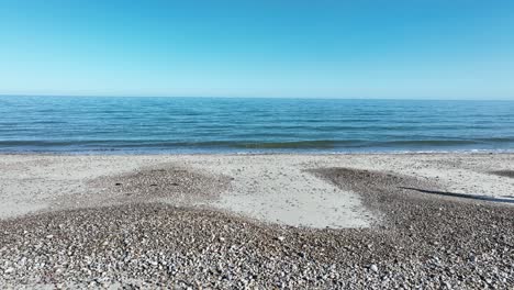 serene beach landscape with calm ocean and blue sky