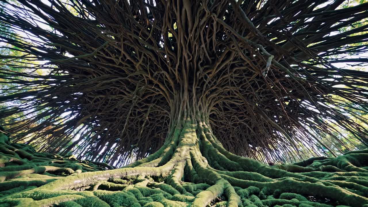 Majestic Banyan Tree With Sprawling Roots