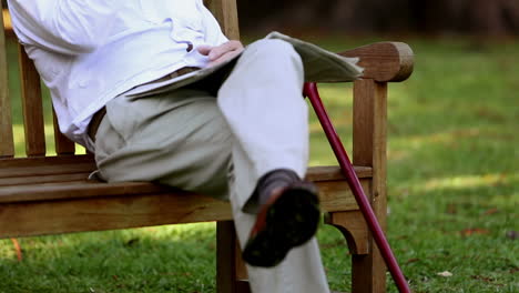 Hombre-Jubilado-Relajándose-En-Un-Banco