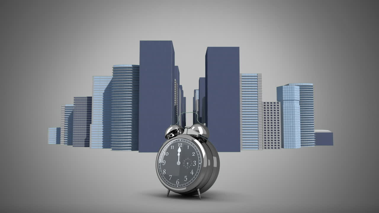 Buildings and alarm clock