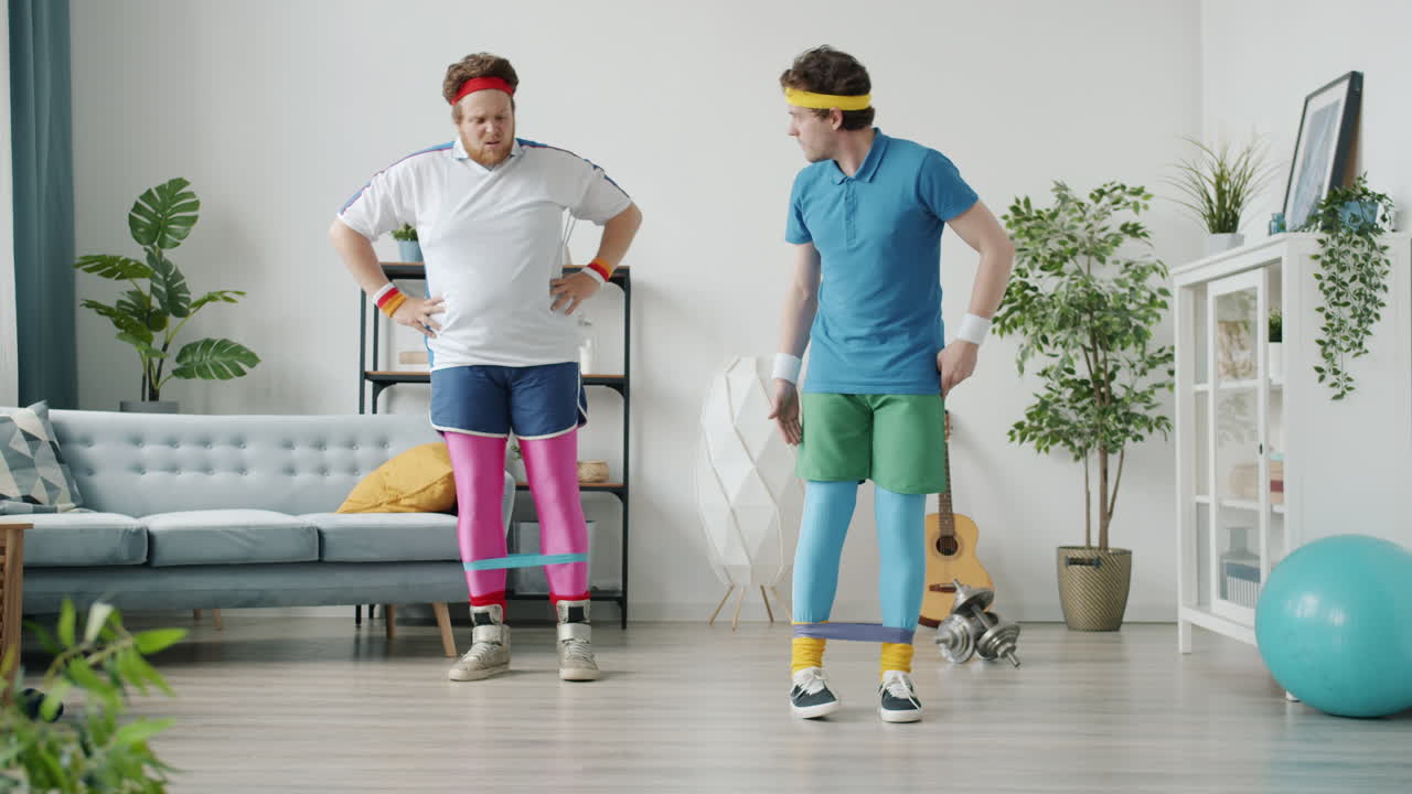 Funny Fitness Friends Workout with Resistance Bands