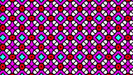 a colorful seamless pattern animation consisting of geometrical figures and starlike shapes