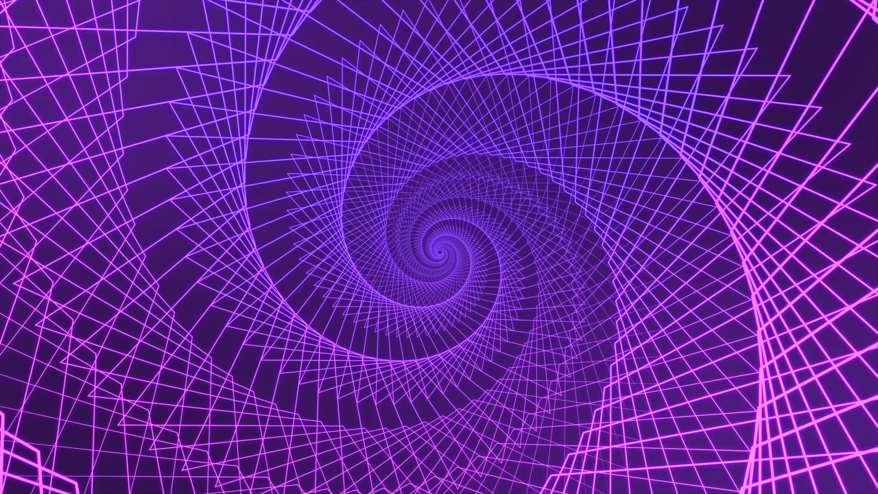 Abstract Purple Neon Spiral Tunnel Animation