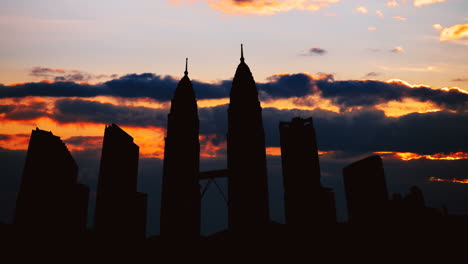 sunset over kuala lumpur city skyline