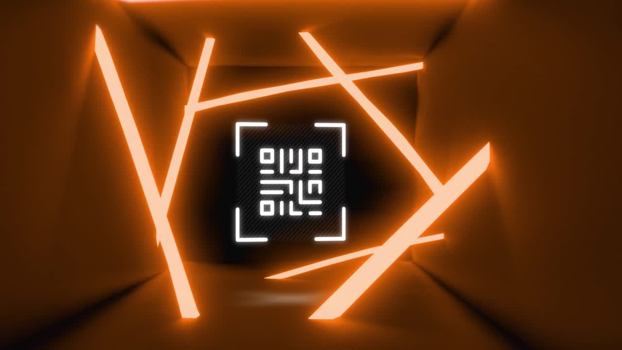 Animation of flickering white QR code