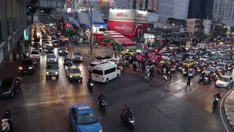 time-lapse of busy city traffic and pedestrians