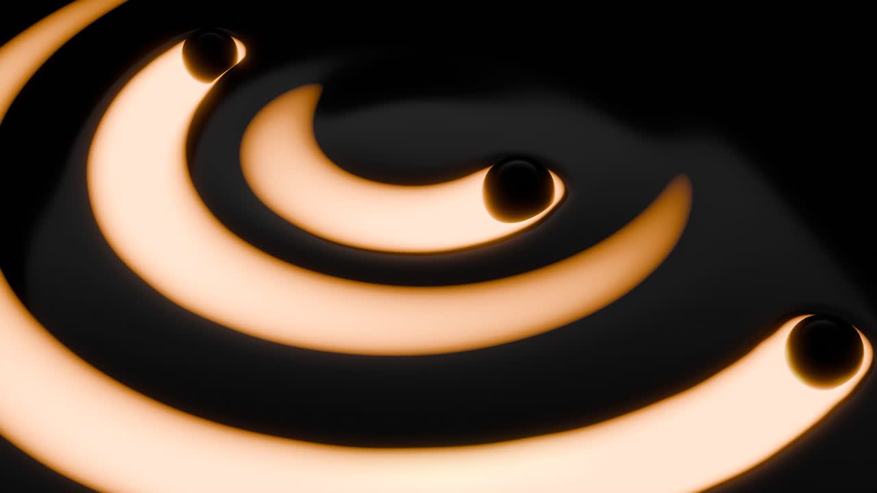 Abstract Spiral Design with Glowing Shapes